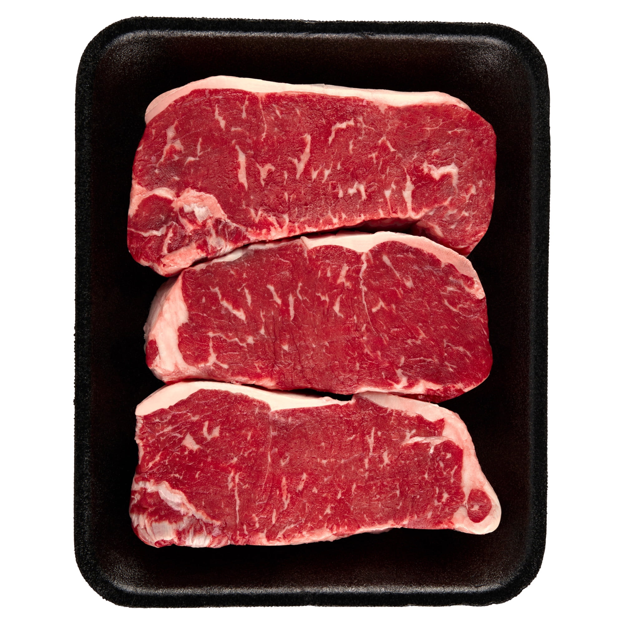 New York Strip Steak, Choice Angus Beef, 3 Per Tray, Family Pack, 1.53 - 3.33 lb