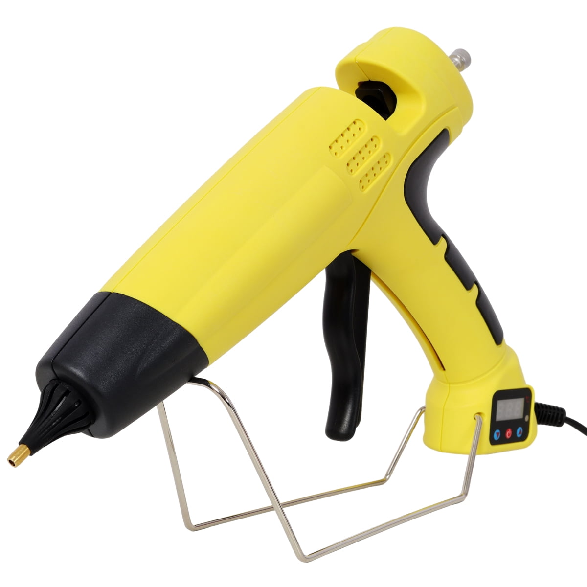 LuckyNote 550W Hot Glue Gun with Digital Display, Adjustable Temperature Professional Glue Gun, 4 Nozzles & 24 Glue Sticks, DIY Craft Repair Tool, Yellow