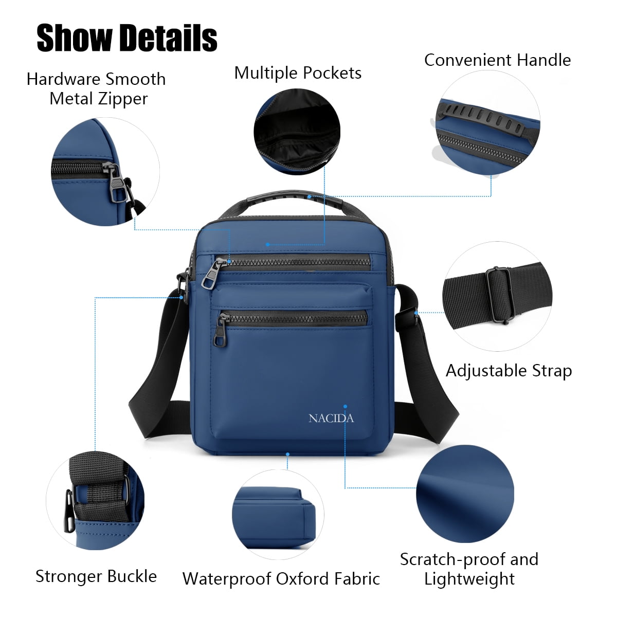 Sovegavy Mens Messenger Bags Small Shoulder Bags Crossbody Bags for Outdoor Work Business