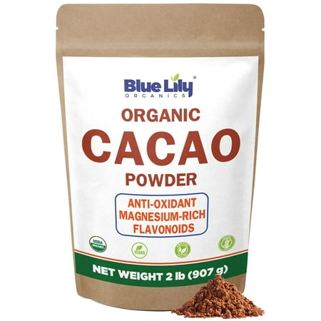 Blue Lily Organics Cacao Powder (2 lb) - Cocoa Chocolate Substitute