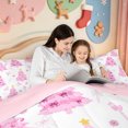 thumbnail image 5 of Manfei Merry Xmas 7 Pieces Full Size Bedding Sets,Cute Christmas Santa Hat Full Size Bed in a Bag,Pink Reversible, 5 of 7