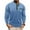 Light Blue#02, variant on Handshe Men's Casual Fashion Solid Color Round Neck Button Pocket Long - Sleeved Shirt/T - shirt
