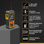 Prexiso Mini Laser Measurement Tool, 135ft Rechargeable Laser Distance Meter