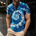 thumbnail image 1 of Tops para hombre, blusas y camisas de cuello redondo y manga corta para hombre, blusas casuales de cuello redondo y manga corta con botones estampados para hombre, blusas para hombre, 1 of 5