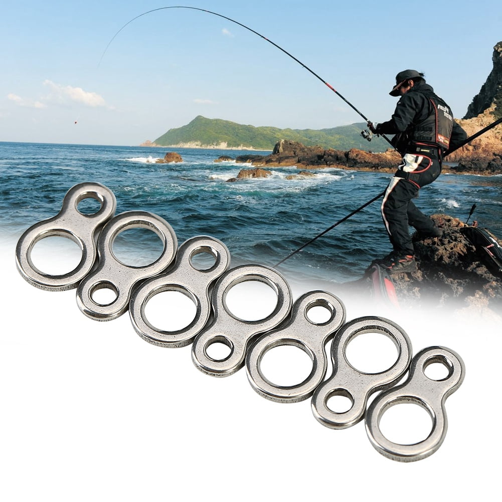60pcs Stainless Steel Solid Fishing Figure 8 Jigging Rings Lures Tackle Tool 