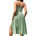 thumbnail image 4 of DYMADE Women Plus Size Summer Commuter Floral Sling Elegant Split Dress, 4 of 4