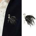 thumbnail image 2 of Fashionable Flamingo Feather Brooch With Zircon Stones Eye Catching Lapel Pin Clothes Decoration For Daily Wear, 2 of 11