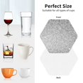 thumbnail image 6 of Vsdgher Silver Mosaic Leather Coasters for Drinks, Durable Drink Coasters 4 Set for Tabletop Protection, Luxurious Home Décor and Housewarming Gift-Hexagon, 6 of 6