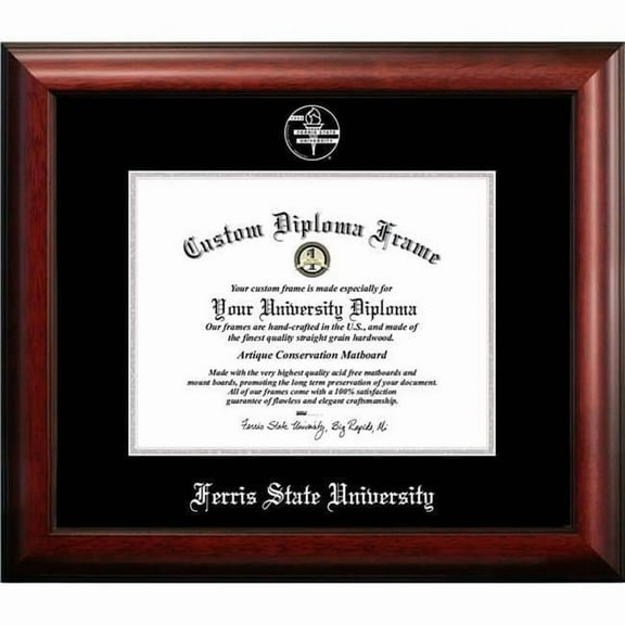 Campus Images MI979SED-1185 11 x 8.5 in. Ferris State University Silver Embossed Diploma Frame