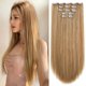 thumbnail image 1 of StrRid Extensiones de cabello con clip, extensión rubia, recta, 22.0 in de largo, sintético, esponjoso y no enredado, clips invisibles en postizos para mujeres, 5 unidades, rizado, ondulado, 18.0 in,, 1 of 5