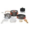 thumbnail image 2 of Queroig 10Pcs/Set Camping Cookware Kit with Folding Pan Pot Kettle Spoon Bowl 2-3 Person Outdoor Backpacking Hiking Portable Non-stick Alumina Cookware, 2 of 8