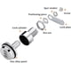 thumbnail image 5 of Combinación de leva - Cerradura de seguridad de aleación de zinc con perno de 2 cm Código Mot Cromo brillante para gabinete de gabinete (3 productos) Plata JAMW Sencillez, 5 of 5