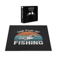 thumbnail image 3 of Ambesonne Fishing Theme Jigsaw Puzzle Durable Cardboard, Fun Hobby Retro Style, 1000 pcs, Teal Orange Charcoal Grey, 3 of 5