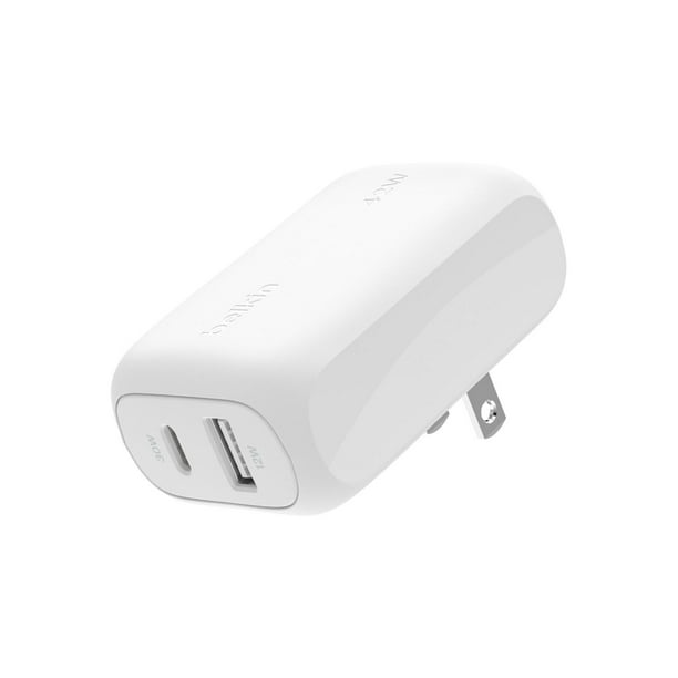 Cargador Dual Belkin Tipo C y USB A 42W Blanco
