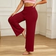 thumbnail image 2 of Lmueinov Womens Wide Leg Pants High Wide Elastic Waist Soft Lounge Trousers Lightweight Full Length Pants For Yoga Pilates Workout Sleep Outfit, 2 of 5