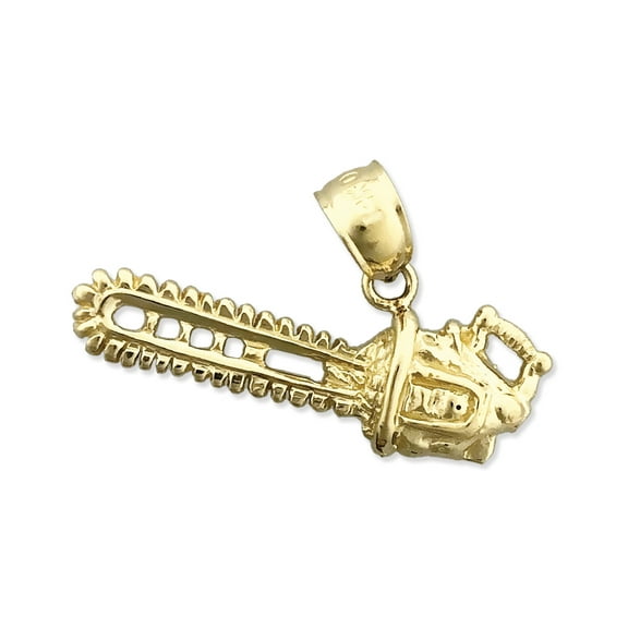 14K Gold Chainsaw Pendant