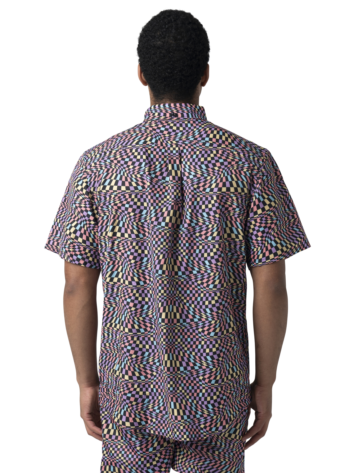 WeSC Oden Short Sleeve Shirt Color Warp All Over Print - S - 2XL