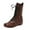 Brown, variant on Mid Calf Boots for Women Flat Heel Round Toe Women's Flats Boots Fashion Casual Solid Color Comfortable Fall Winter Warm Shoes for Women Brown 9