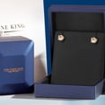 thumbnail image 5 of Gem Stone King 18K Yellow Gold Plated Silver Peach Morganite Stud Earrings for Women | 1.20 Cttw | Gemstone October Birthstone | Round 6MM, 5 of 6