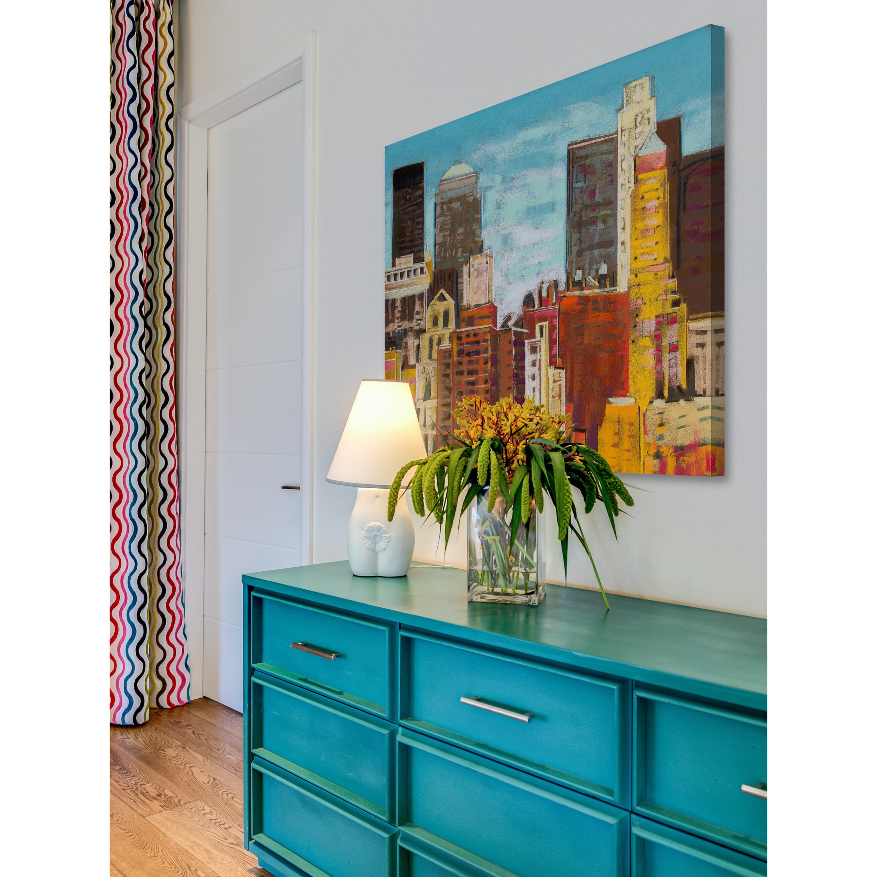 "From Brooklyn Bridge 4" Painting Print on Wrapped Canvas