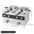 thumbnail image 3 of EDTara 8L+8L Dual Tank Electric Deep Fryer, 3600W Commercial Countertop Fryer with Faucet, Stainless Steel Oil Drain & Timer for Home Kitchen and Restaurant Use, 3 of 6