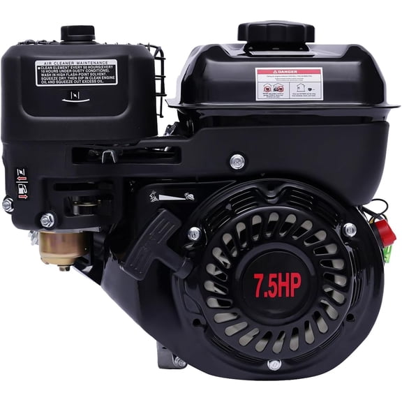 Gas Engine, 7.5HP Horizontal Shaft 4-Stroke Motor, 3600 RPM, for Farm Machinery, Garden Equipment, Tillers & Power Generators