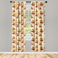 thumbnail image 3 of Ambesonne Rowan Curtains, Romantic Fall Season Tile, Pair of 28"x63", Orange Red Peach, 3 of 5