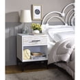 thumbnail image 2 of Benzara Wood & Metal Nightstand with One Drawer And One Open Shelf, White & Black, 2 of 2
