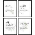 thumbnail image 2 of PixonSign Framed Wall Art Inspirational Virtue Quotes - Love, Peace, Patience, Self-control Illustrations Posters, Set of 4 Botanical Illustrations, Canvas Prints for Home Decor - 11"x14" Black, 2 of 5