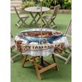 thumbnail image 5 of Outdoor Tablecloth with Umbrella Hole Zipper Grey Father's Day Round Tablecloth 54" Waterproof Outside Table Cloth Checkered Farmhouse Plaid Modern Art Patio Table Cover Tablecloths for Picnic Party, 5 of 8