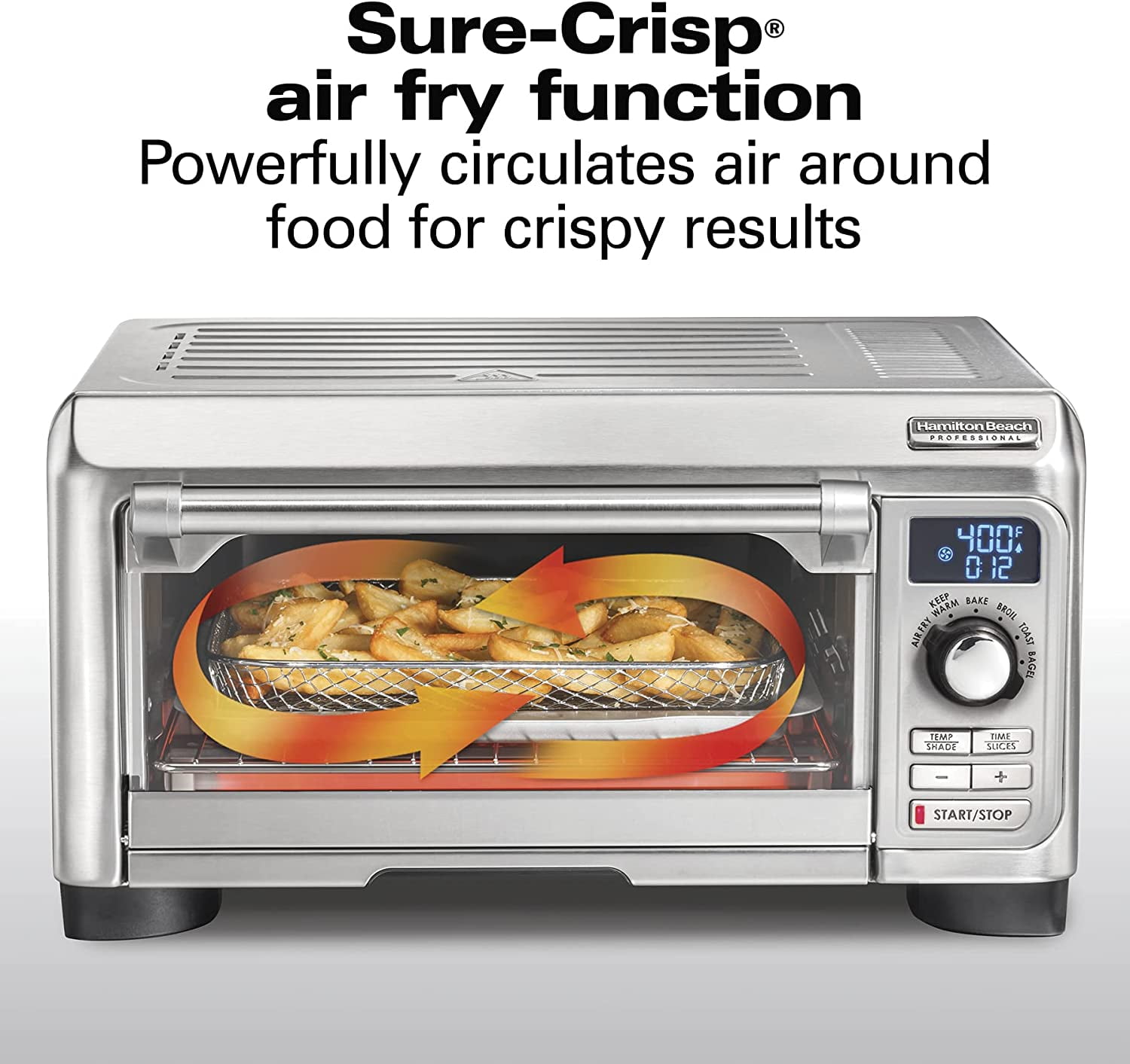 Unbranded Professional Sure-Crisp Digital Air Fryer Toaster Oven Combo with 6-in-1 Functionality, 1500 Watts, 10-inch Pizza / 4 Slice Capacity, Stainless Steel (31241)