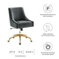 thumbnail image 6 of Modway Discern Modern Performance Velvet Swivel Office Chair in Gray/Gold, 6 of 7