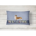 thumbnail image 2 of Carolines Treasures BB5524PW1216 Corgi Welcome Canvas Fabric Decorative Pillow, 12H x16W, multicolor, 2 of 3