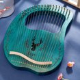 thumbnail image 4 of 19-String Wooden Lyre Harp with Resonance Box, Steel Strings & Tuning Wrench - Includes 3 Random Color Picks, Extra Strings, Sticker & Beginner Guide - Portable 15.74" Musical Instrument for All, 4 of 6