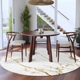 thumbnail image 3 of Round Rugs 5Ft, White Gold Abstract Round Area Rug Washable Indoor Throw Carpet, Modern Marble Geometric Soft Non Slip Circle Rug for Cabinet Bathroom Home Decor Aesthetic, 3 of 8