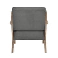 thumbnail image 4 of Pemberly Row Fauteuil d'Appoint Rembourré en Tissu de Style Mi-Siècle, Gris Foncé, 4 of 8