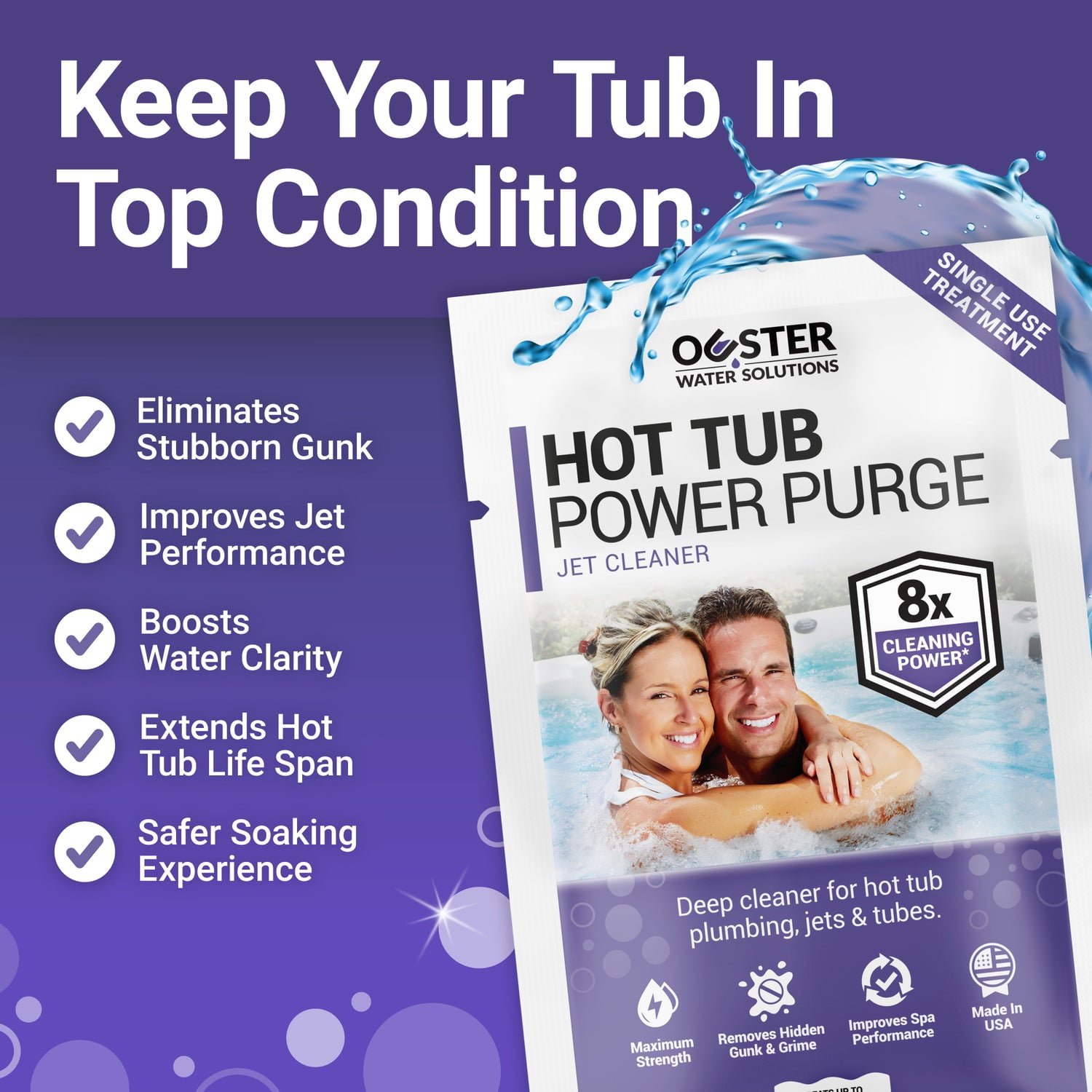 Ouster Hot Tub Power Purge Liquid Jet Cleaner & Clarifier 2oz