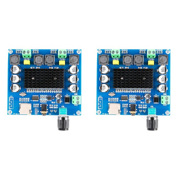 2X Módulo de Audio de Alta Potencia XH-A105, 2 X 100 W, TDA7498, Doble Canal, Compatible con Bluetooth. Admite Entrada Auxiliar para Altavoces de Cine en Casa.