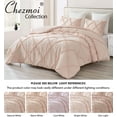 thumbnail image 3 of Chezmoi Collection Vivian 3-Piece Diamond Ruffle Trim Washed Microfiber Comforter Set, 3 of 7