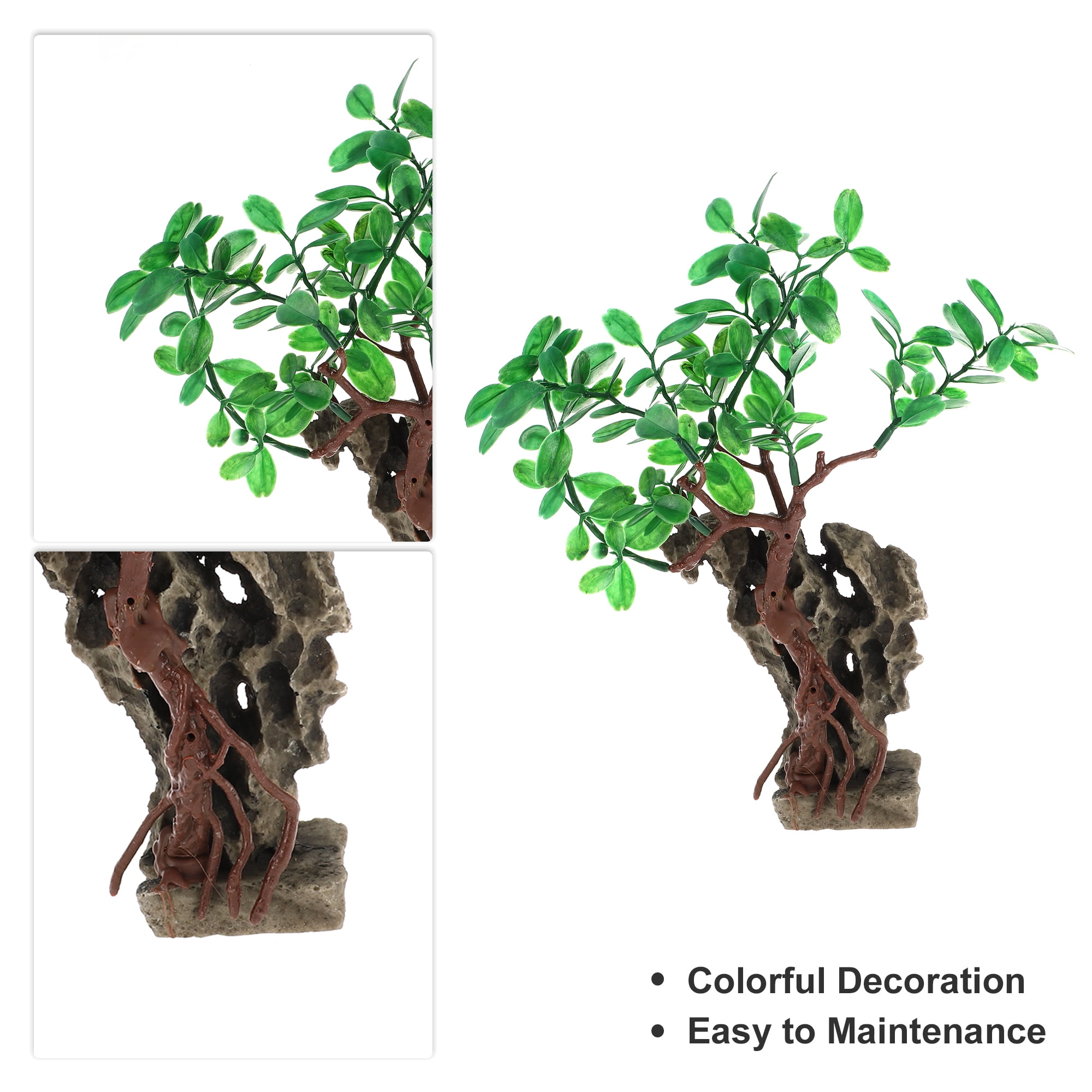 Unique Bargains 1 Pcs Aquarium Plants Tree Decorations Fish Tank Aquatic Plant Green 11.81"
