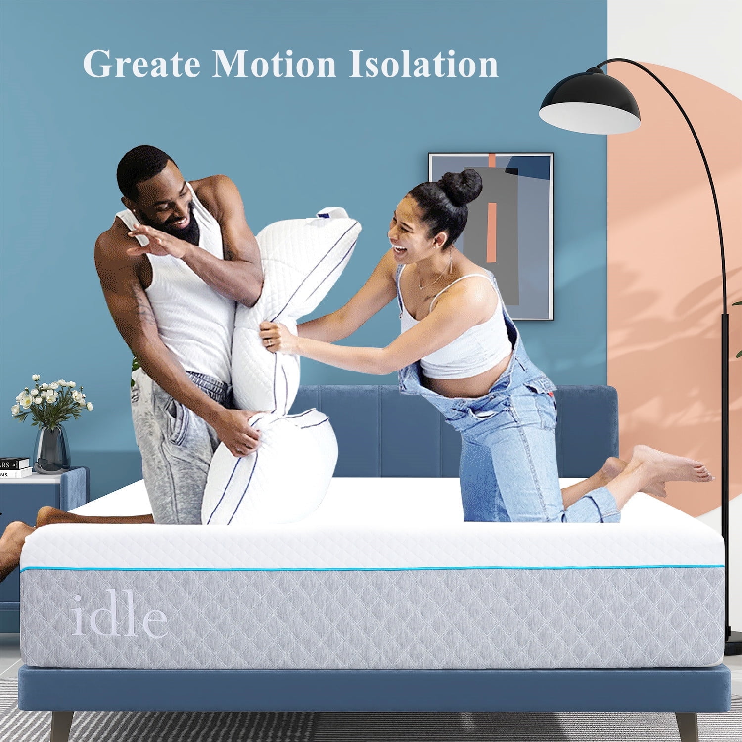 King Size Mattress, Beddle 12" Gel Memory Foam Mattress, Medium Firm Bed in a Box