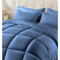 thumbnail image 3 of 3 Piece New Fluffy Pattern Comforter Set, 800 TC, 100% Egyptian Cotton, Super King Size Medium Blue Solid, 3 of 6