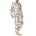 thumbnail image 3 of Bingfone Men'S Pajama Set 2 Piece Loungewear Pjs, Long Sleeve With Pajama Pants-Cute Flower, 3 of 9