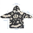 thumbnail image 7 of Spooky Halloween Icons Pattern Blanket Hoodies for Kids 6-13YR Oversize Wearable Blanket Hoodies for Boys Girls Teens, 7 of 7