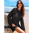 thumbnail image 3 of ANRABESS Womens Swimsuit Cover Up Crochet Long Sleeve Mesh Knit Summer Beach Dress Sheer Hollow Out Bathing Suit Coverup, 3 of 11