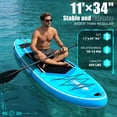 thumbnail image 2 of AISUNSS 11′ Inflatable Fishing Stand Up Paddle Board, 6″ Thick Deck, Complete Premium Full SUP Accessories Included, 2 of 6