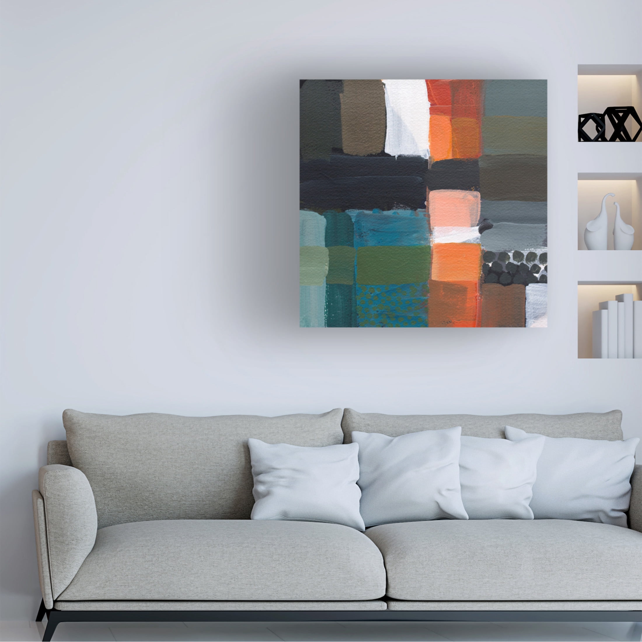 Canvas Wall Art - Mark David Smith 'City Limits' Wall Art for Living Room, Bedroom, or Office Décor by Trademark Fine Art - 14 x 14 Inches