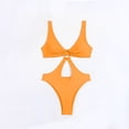 thumbnail image 6 of HAPIMO One Piece Monokini High Cut Swimsuit Bathing Suit Beachwear Cutout Swimwear Tropical Hawaii Hot Spring Beach Dress Yellow S, 6 of 9