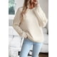 thumbnail image 3 of Jersey de punto de manga larga con cuello redondo para mujer Tops ajustados a rayas, 3 of 7