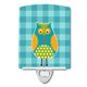 thumbnail image 1 of "Treasures Owl on Plaid Ceramic Night Light, Azul, 6x4" Caroline's Treasures BB6755CNL, 1 of 1